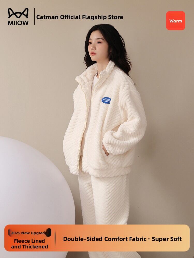 MiiOW | Coral Fleece Long Sleeve Long Pants Women's Sleepwear Set Harga 108 Ringgit*Penghantaran Percuma