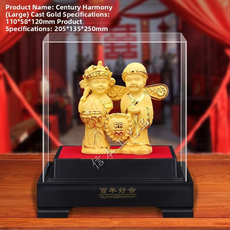 Creative Wedding Gift Velvet Sand Gold Figurine Modern Simplicity Home Decoration Jewelry Store Bride Couple Anniversary Present