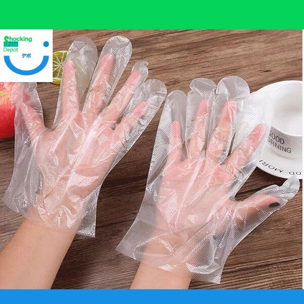 100Pcs Disposable Gloves free Powder for Food, Plastic glove Food