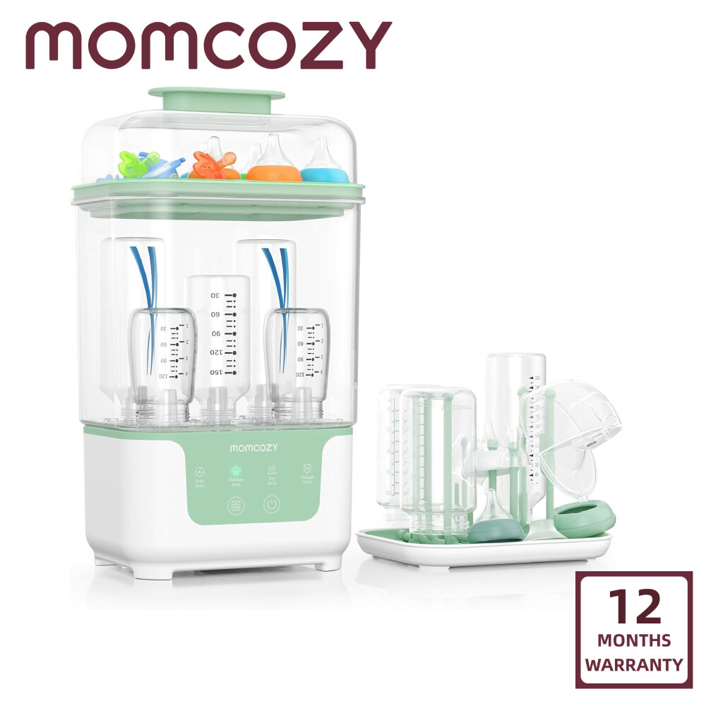 Momcozy Bottle Sterilizer and Dryer, Modular Nesting Space Saving Design, 6 Bottles Capacity, 4 in 1 Compact Sterilizer for Baby Bottles, Breast Pump Parts & Newborn Essentials, Drying Rack Included ราคา 2,269 บาท*ส่งฟรี