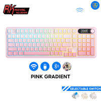 Hoàng gia Kludge rks98 Phantom Bàn phím chơi game không dây với màn hình thông minh & núm có dây bluetooth hot swappable Bàn Phím Cơ 98 phím Bàn phím máy tính