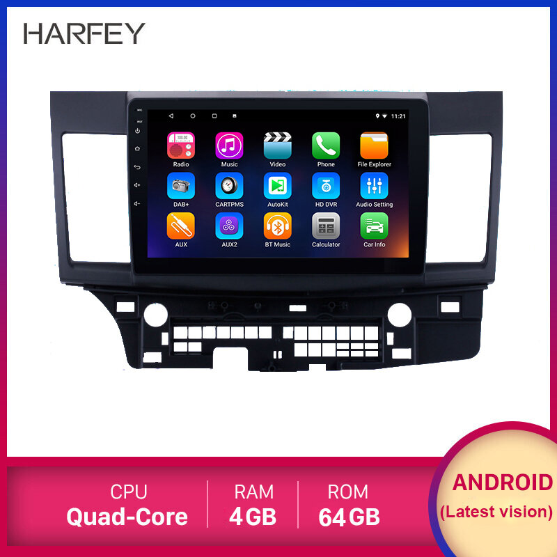 Harfey- Android 14.0 QLED Touchscreen 10.1 inch for 2008-2015 Mitsubishi Lancer-ex AUX Bluetooth WlFl USB GPS Navigation Radio support 0BD2 SWC Carplay DSP ราคา 5,800 บาท*ส่งฟรี