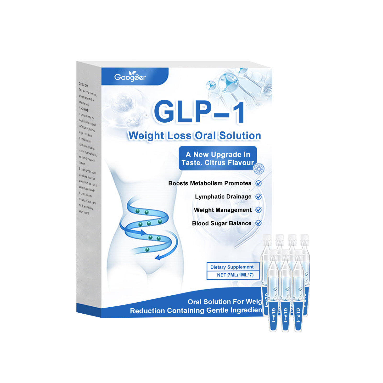 googeer glp-1 Googeer Glp-1 Oral Solution Supplement Weight Loss Dietary Supplement  Natural Ingredients Blood Sugar Balance Abdominal Tightening Body Weight  Loss Supplements Body Care Supplies For Women(7ml) - Lazada