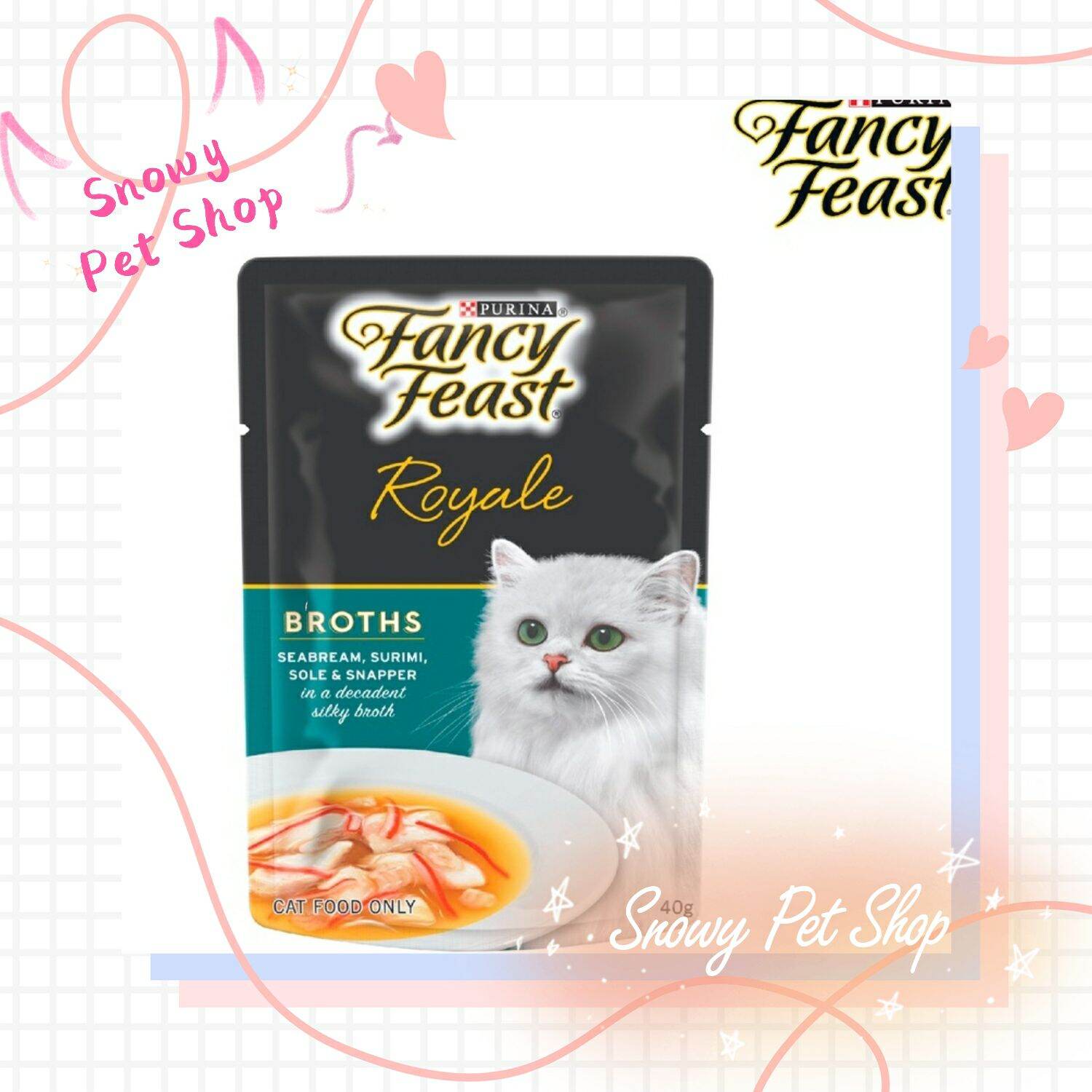 Purina Fancy Feast Royale Broths Cat Wet Food Cat Pouch 40g | Lazada