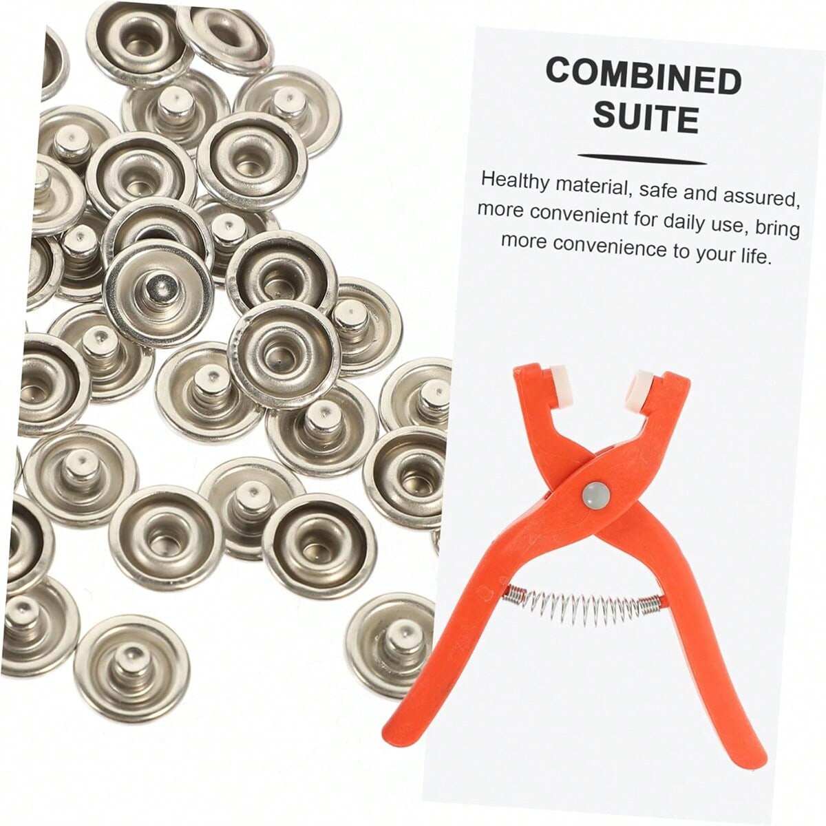 50 Sets of Button Kits with Hand Pliers and 50 Buttons Used for Sewing DIY Crafts and Sewing Supplies