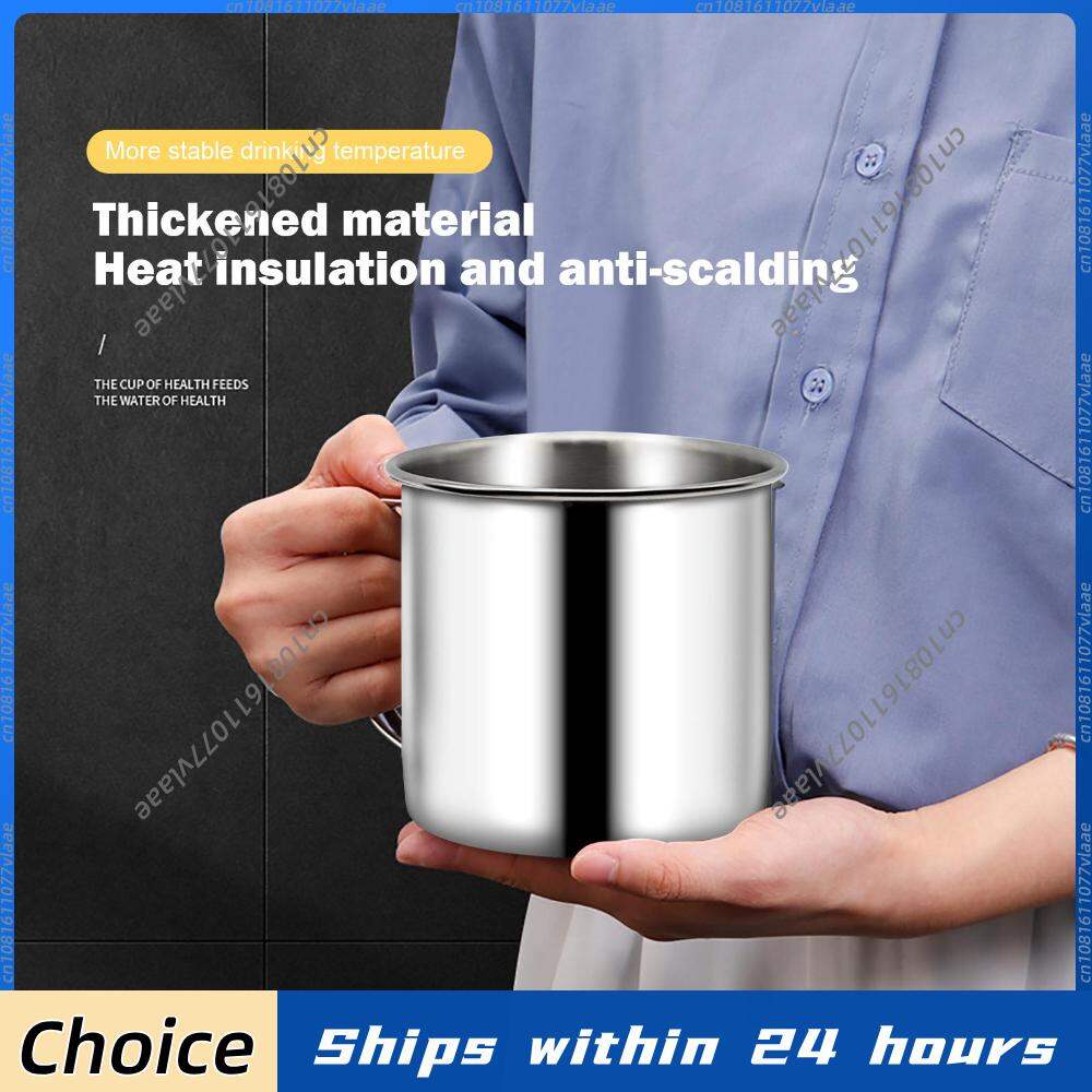 200ml Childrens Water Cup Drinking Cup Shatterproof Stainless Steel Tea Cup Multifunction with Handle for Kids Adults