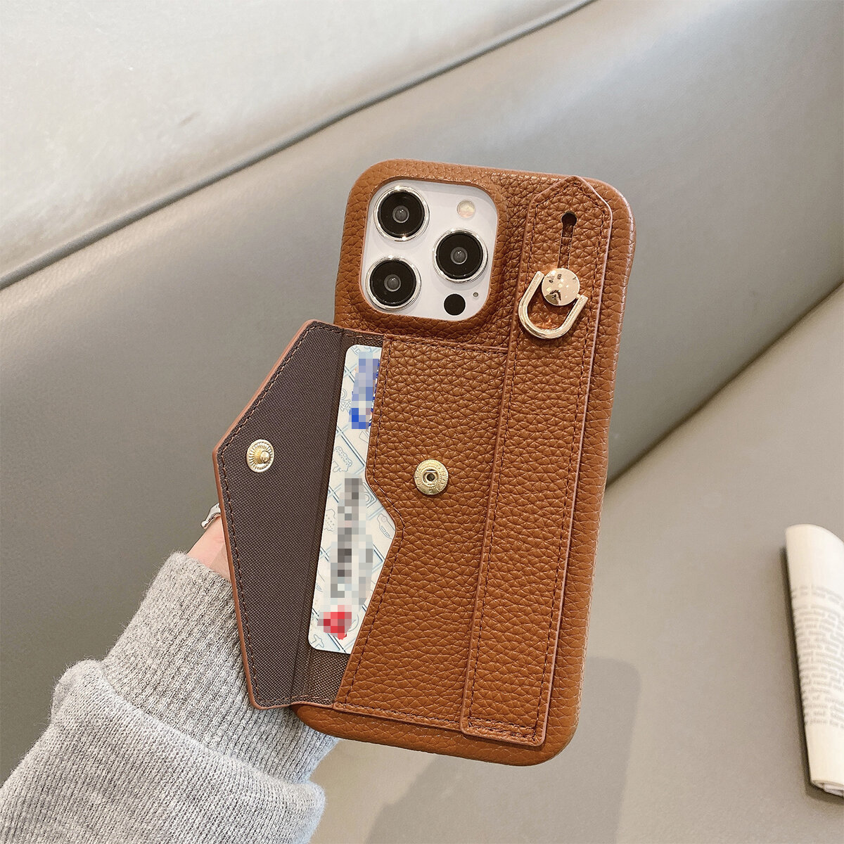 Luxury Leather Phone Case With Card Holder For Iphone Pro Max_voghion.com