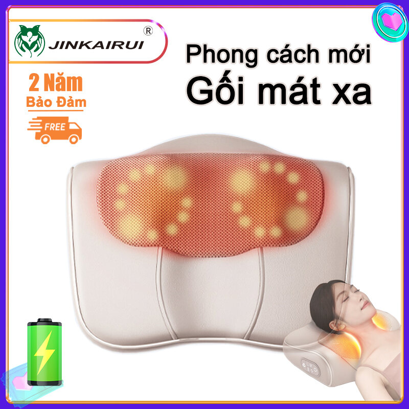 Jinkairui Máy Mát Xa Cổ Gối Massage Cổ Đệm Massage Hỗ Trợ Nhào Lưng Máy Massage Cơ Thể Điện Với Hệ Thống Sưởi Máy Mát Xa Công Thái Học Cho ô Tô Văn Phòng Tại Nhà