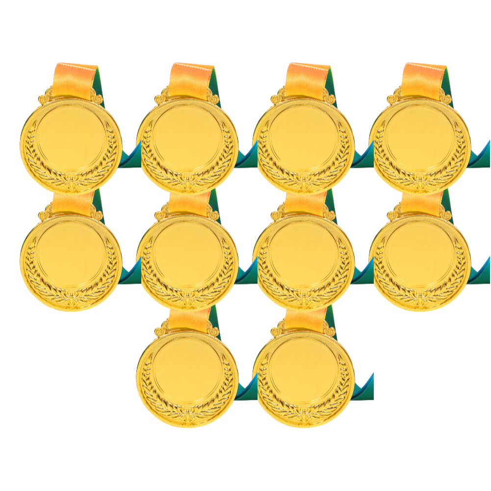 20-5PCS 2 Inches Winner Award Medal with Neck Ribbon 1st 2nd 3rd Gold Silver Bronze Prize Round for Kids School Sports Meeting