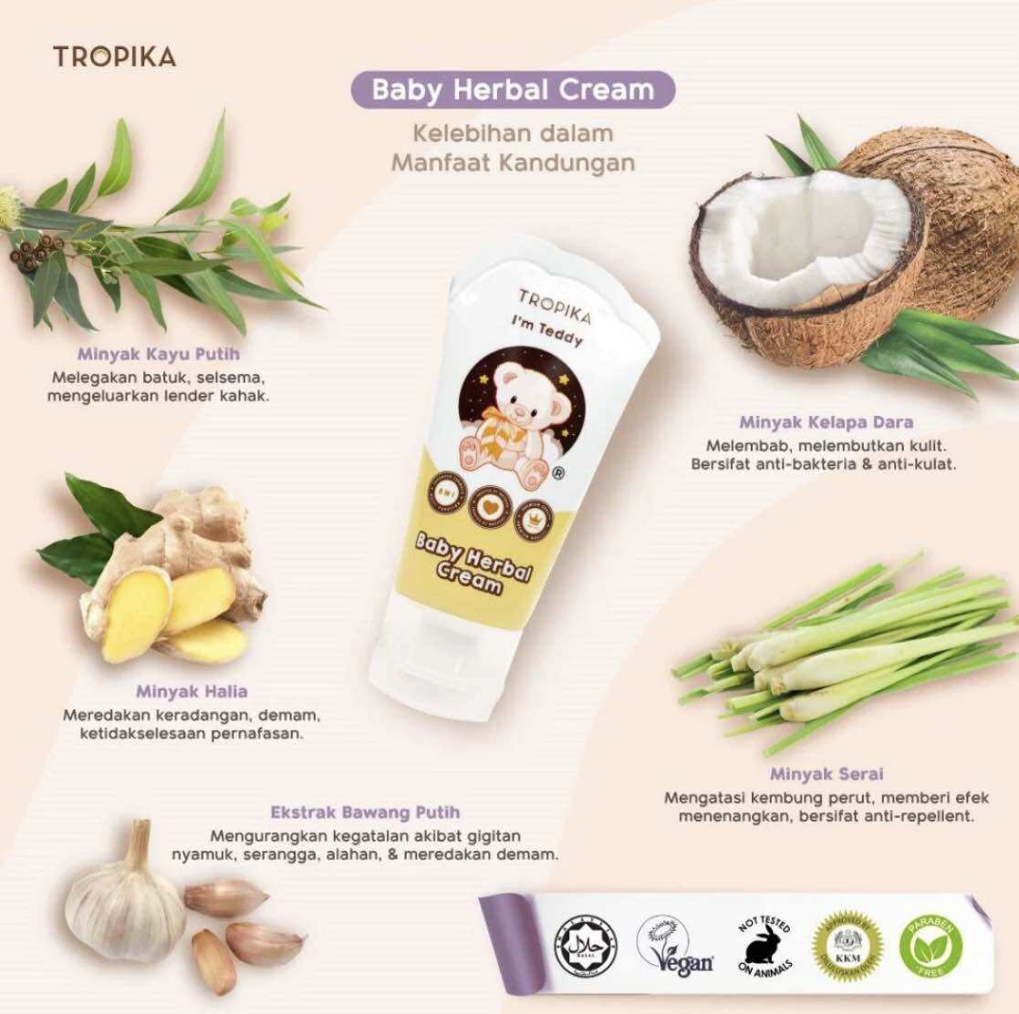 Tropika Baby Body & Hair Oil 30ml / Tropika herba baby krim