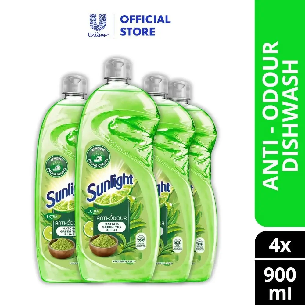 Sunlight Dishwash Liquid Anti Odour 900ml X 4BOTTLE READY STOCK