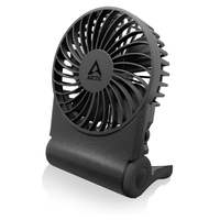 ARCTIC Summair 2Go (Black) - Rechargeable Powerful Handheld Fan with Stand Infinitely Variable Speed 4-77h Running Time USB-C Connection (incl. USB-A Cable) - Black