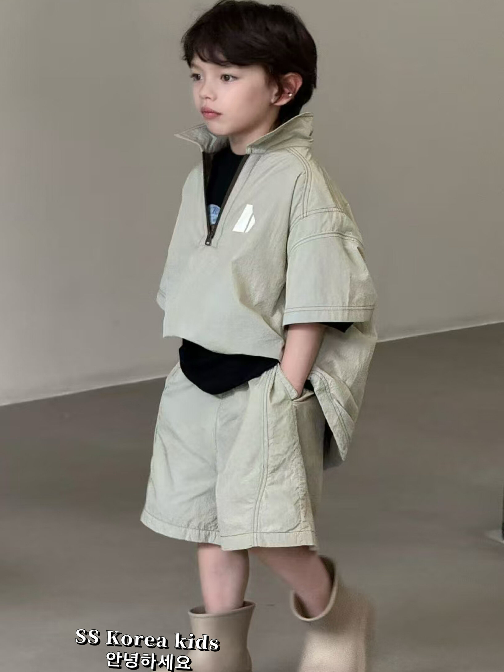 Fashionable Korean Style Short Sleeve Two-Piece Set for Boys Children's Sportswear Trendy And Stylish SS Children's Clothing Harga  142 Ringgit*Penghantaran Percuma