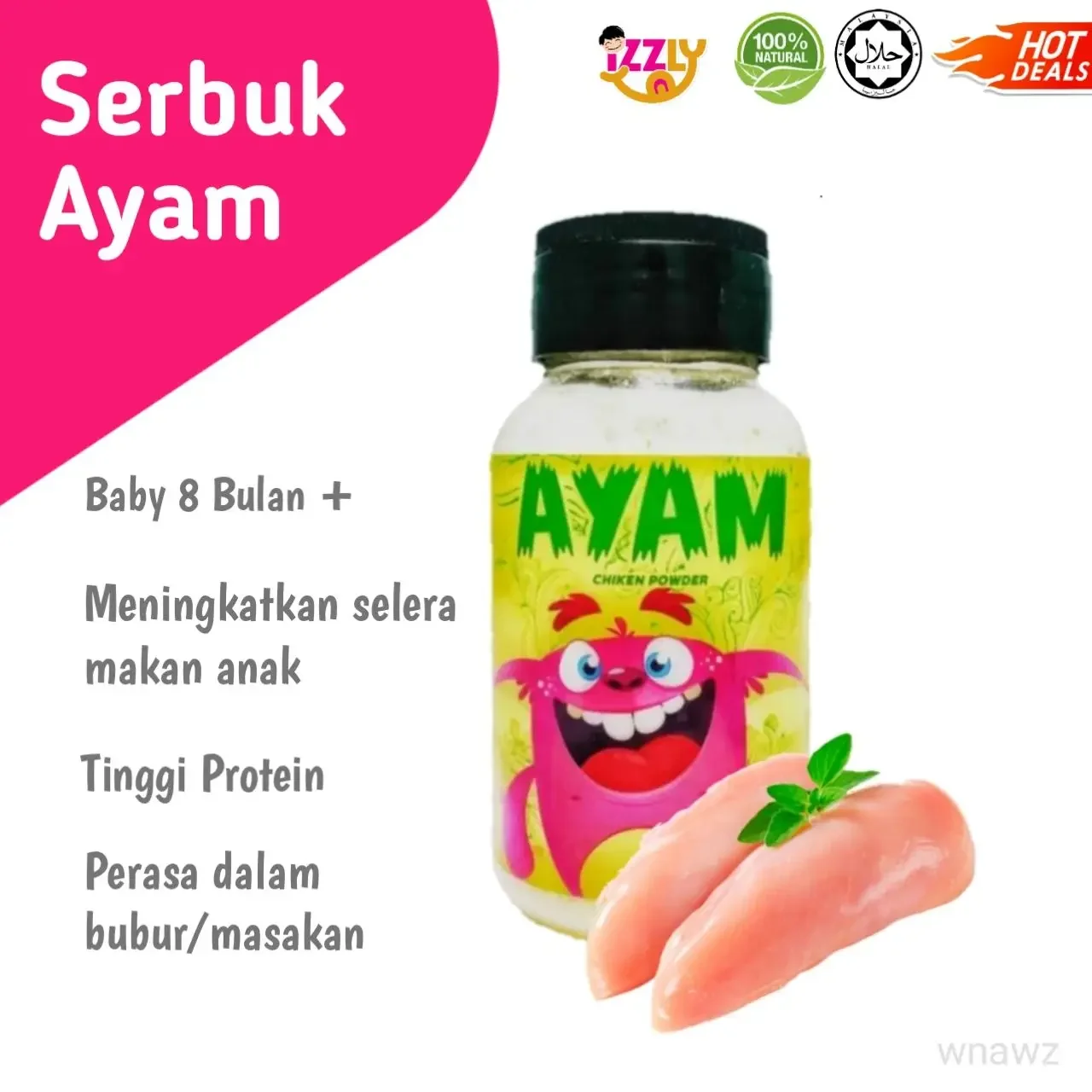Izzly Serbuk Ayam / Baby Chicken Powder for baby / Natural