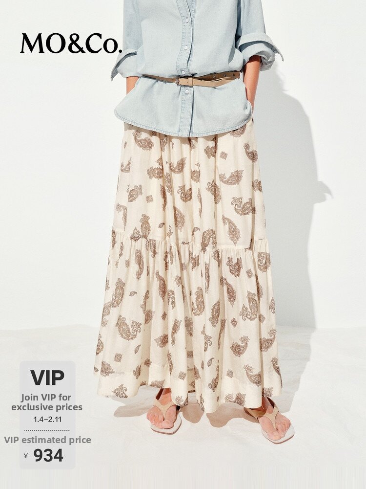 MO&Co. | Paisley Print Lightweight Silk Cotton Skirt Harga 792 Ringgit*Penghantaran Percuma