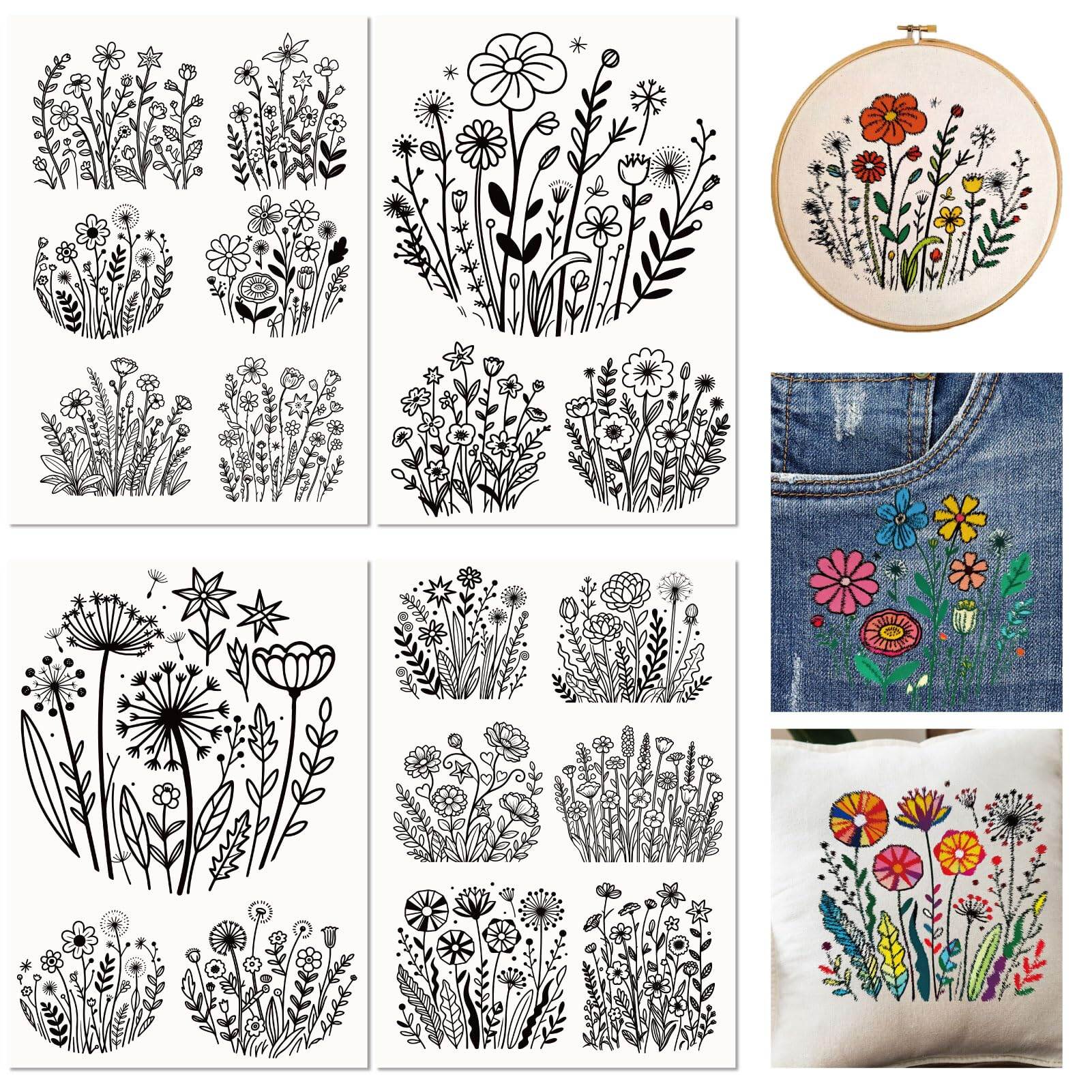 Non-Woven Water Soluble Embroidery Patterns Wash Away Embroidery Stabilizer Stick and Stitch Embroidery Paper Mixed Shapes