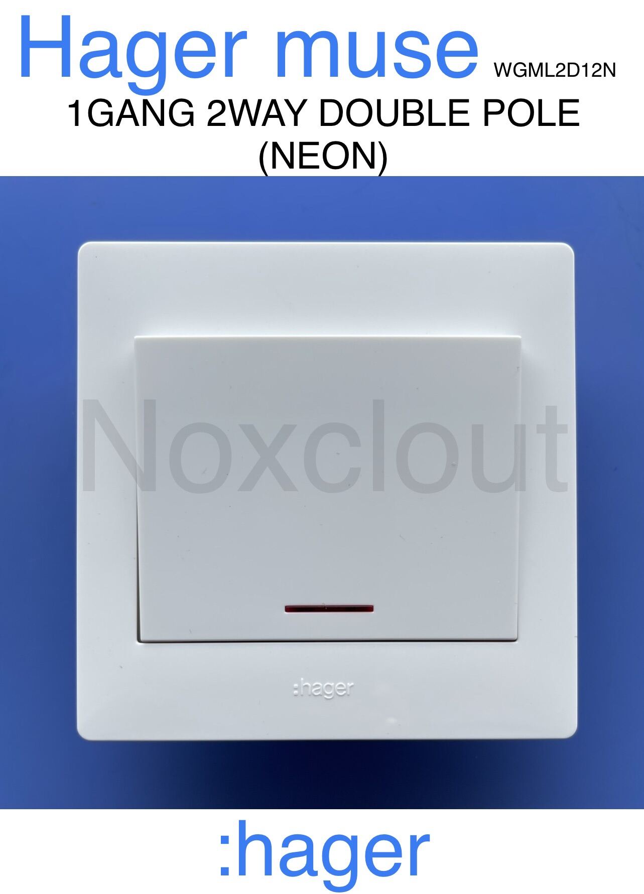 HAGER MUSE 20A DOUBLE POLE SWITCH (WATER HEATER / AIR COND SWITECH WITH NEON) WGML2D1N 1G1W • WGML2D12N 1G2W • WGML2D2N 2G1W •. 