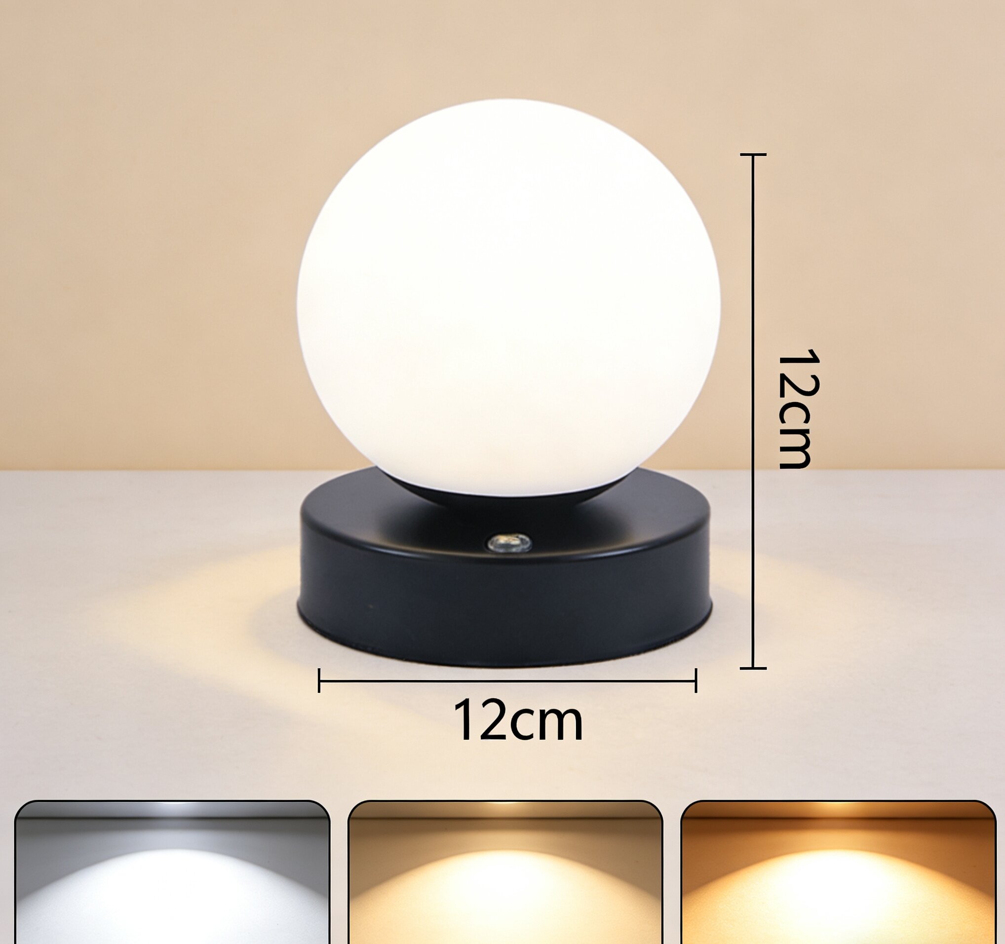 Scandinavian Minimalist Glass Globe Table Lamp Creative Dimmable Ambient Light for Dining Room Desk Bedroom Bedside