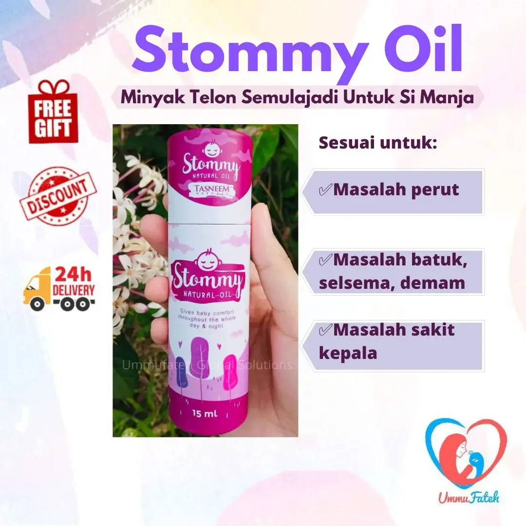 Minyak Telon Semulajadi Baby Oil Tasneem Naturel Stommy Oil