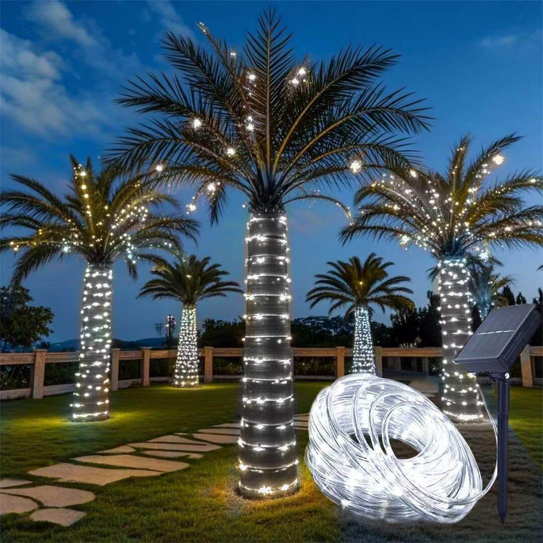Solar String Lights Outdoor Waterproof LED Strip Rope Tube Lamp Christmas Fairy Garland String Lights for Garden Tree Yard Fence