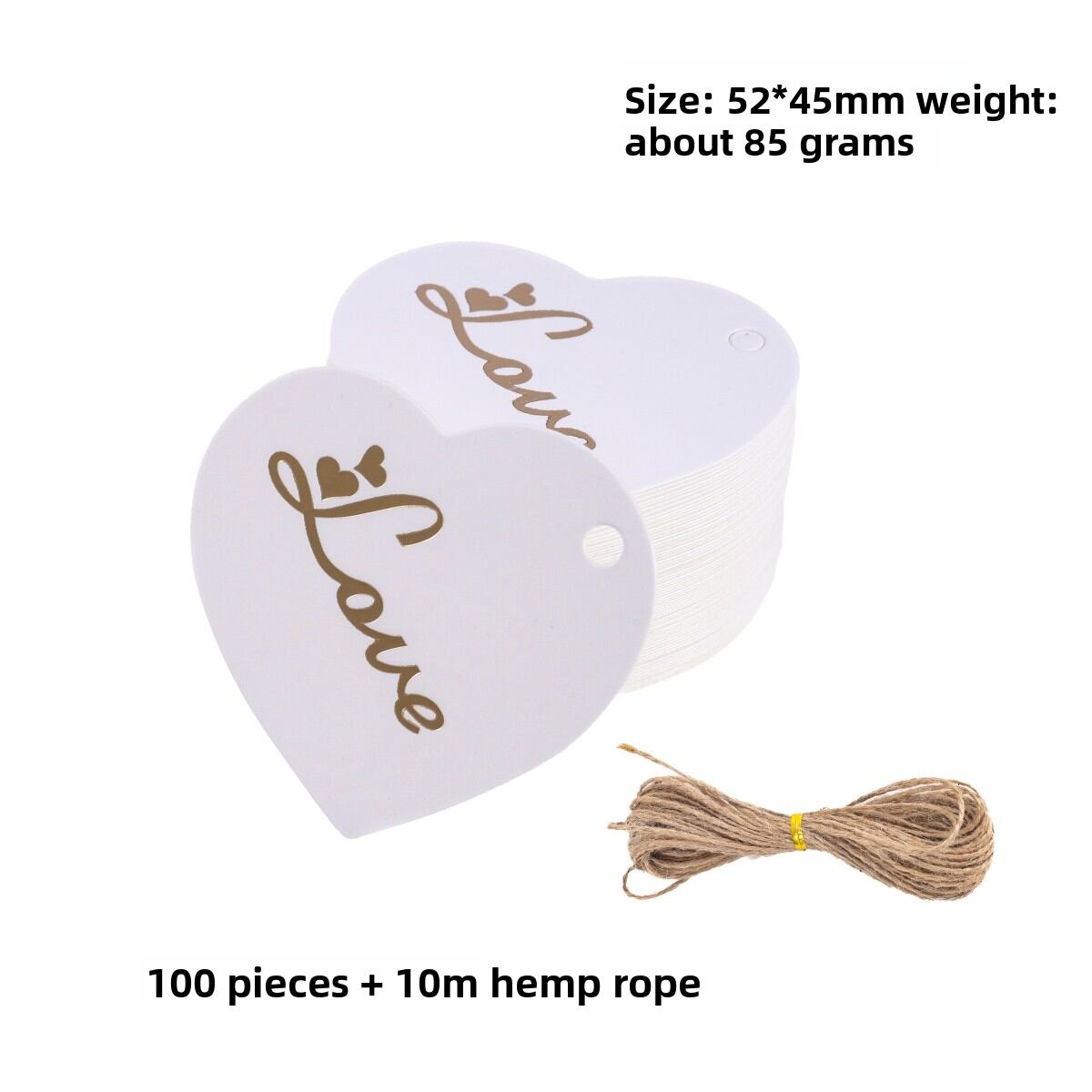 100pcs gold stamp Love Tags Pink Kraft Paper Cards Labels Gift Tag Wedding Birthday Christmas Party Supplies Candy Cake Box Tag