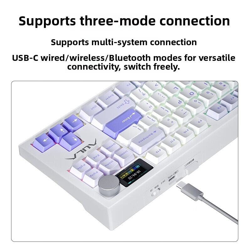 Aula Wolf Spider S87Pro Wireless Mechanical Keyboard Customizable Gaming Office Universal Bluetooth Computer Esports Keyboard. 