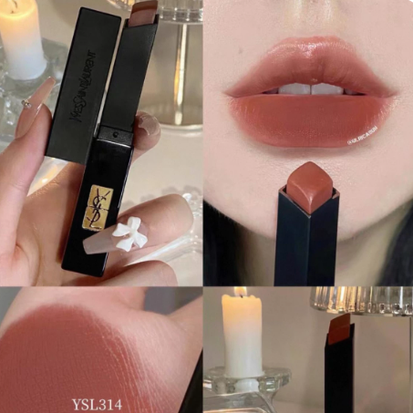 Bộ 4 thỏi son Yves Saint Laurent YSL-302 đen mỏng + 314 & vàng mỏng 21 + 1966 hộp quà màu cổ điển ch