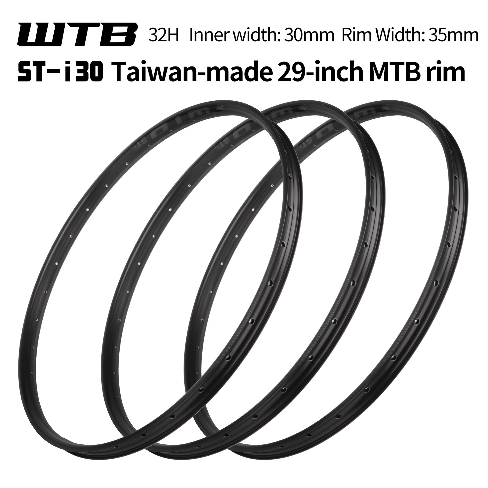 Vành xe đạp leo núi WTB 29 inch-Hợp kim nhôm 32 lỗ không săm-Sẵn Sàng-Vành bánh xe không săm MTB sti30