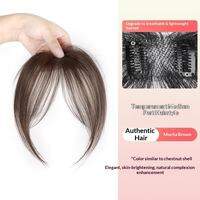【B.Q】4x6-25cm 100% Human Hair Piece Black And Mocha Brown Hair Topper Hair Replacement Cover White Hair Breathable And Lightweight Wig Increase Hair Volume For Women