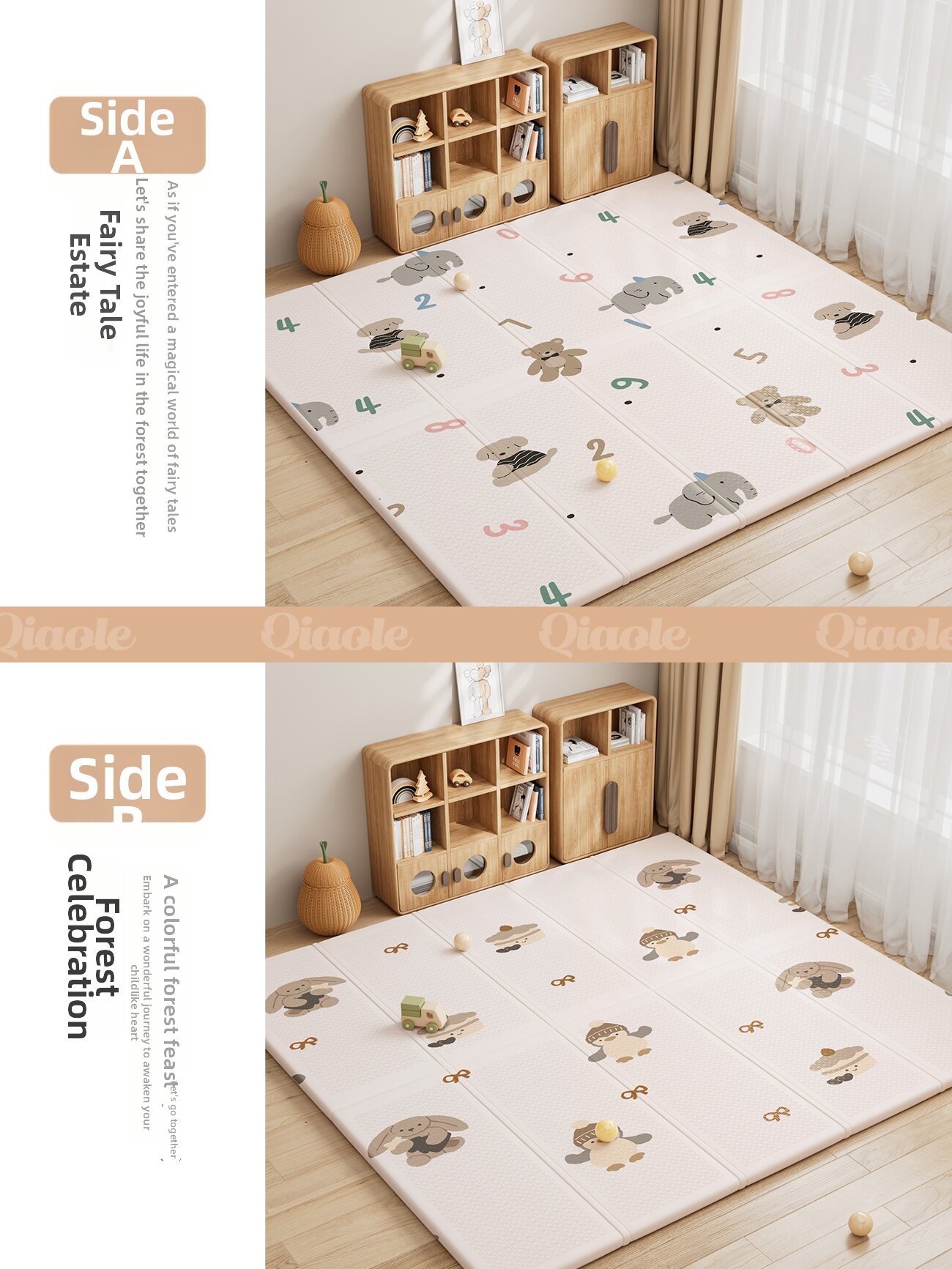 QIAOLEXIONG | Foldable Non-toxic Thick Baby Crawl Mat