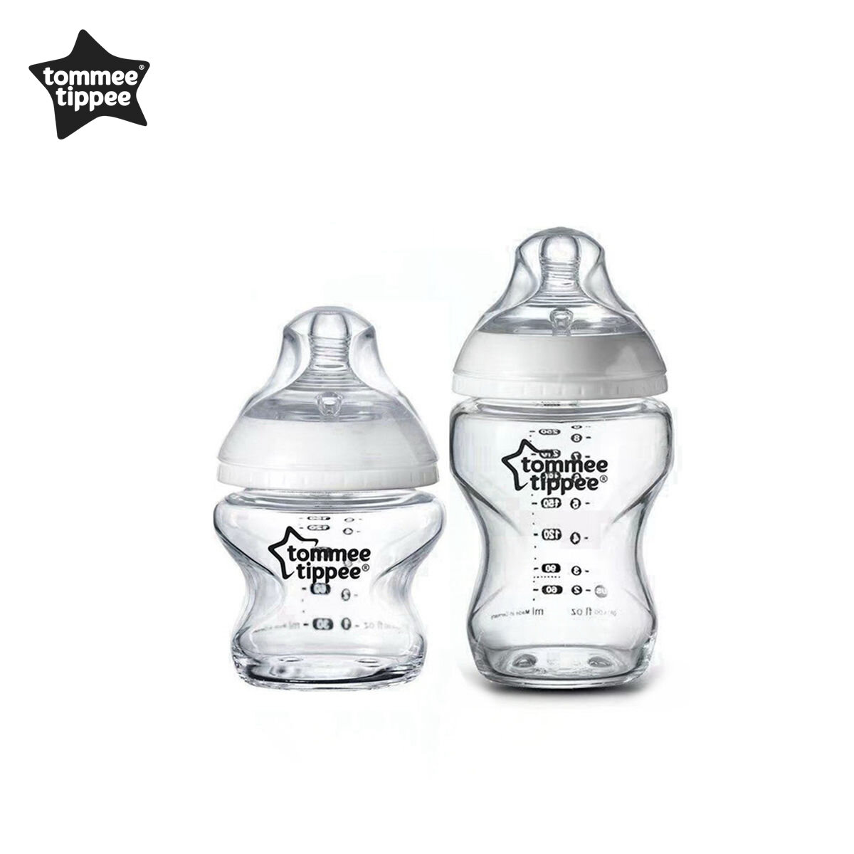 Tommee Tippee Nature Glass Bottle Wide Neck With Breast-like Teat Baby Bottle 150ml 250ml ราคา 198 บาท*ส่งฟรี