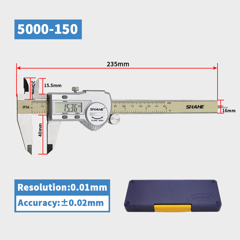 SHAHE IP54 Digital Caliper 150mm Electronic Caliper Ruler Digital