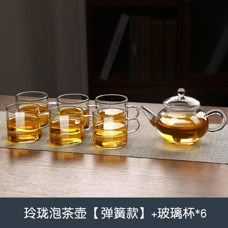 Glass Little Teapot Tea Water Separation Single Teapot Strainer Built