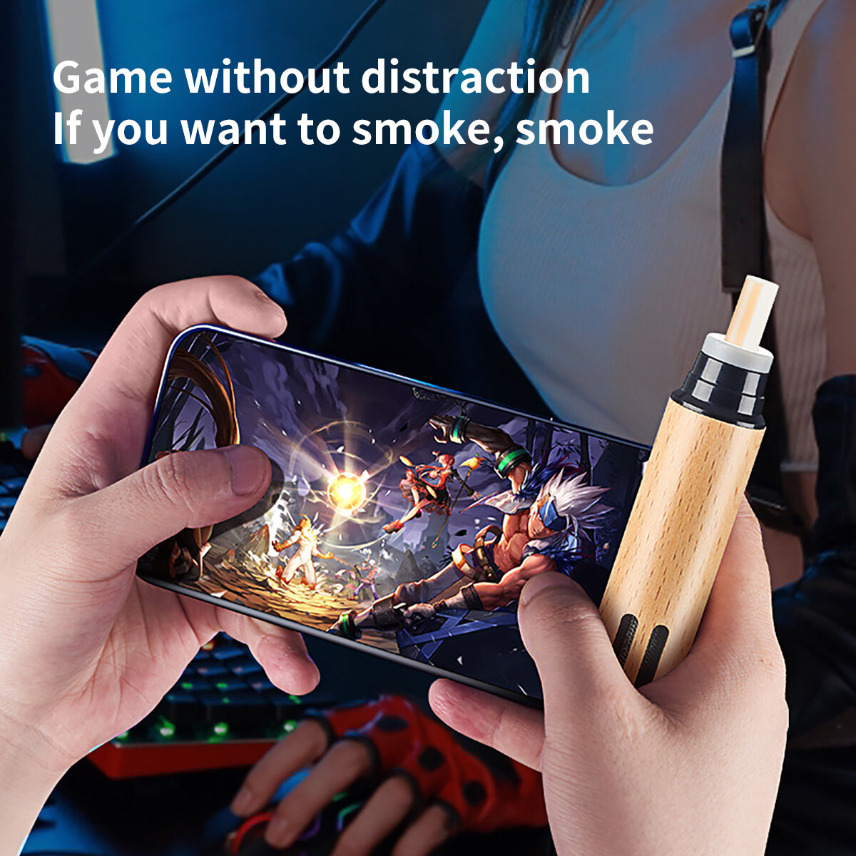 Portable Wooden Car Ashtray Anti-fall Dustproof For Office Home_voghion.com