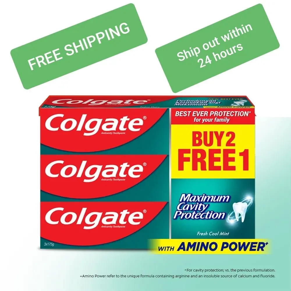 Colgate Maximum Cavity Protection - Toothpaste Value Pack (175g x 3) [EXP: 05/2024] ~ Ship out within 24 hours