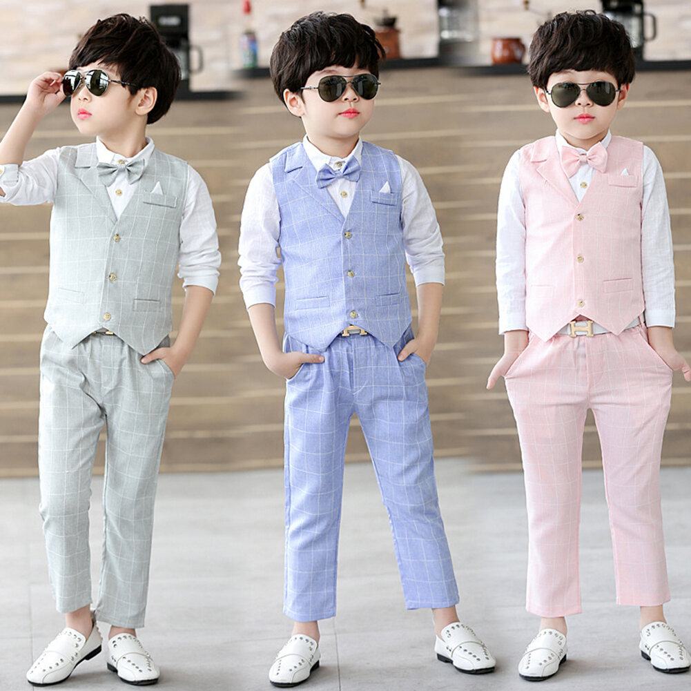 lontakids 4Pcs Kids Baby Boys Formal Suits Birthday Wedding Party