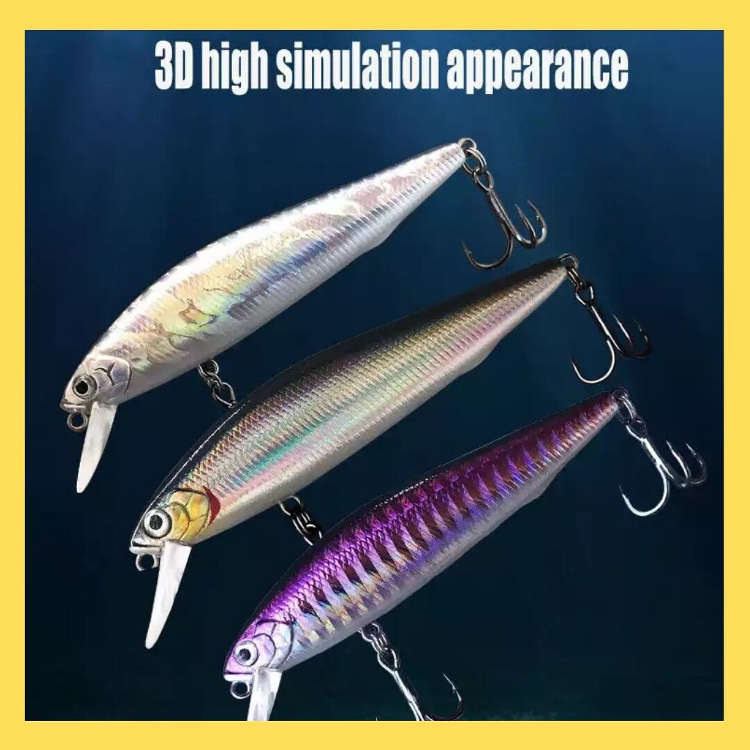 X-Minnow 8cm / 7g Gewang Sinking Fishing Lure Hard Bait Casting Kolam  Pancing Laut Umpan Killer Siakap Sebarau Kerapu PB