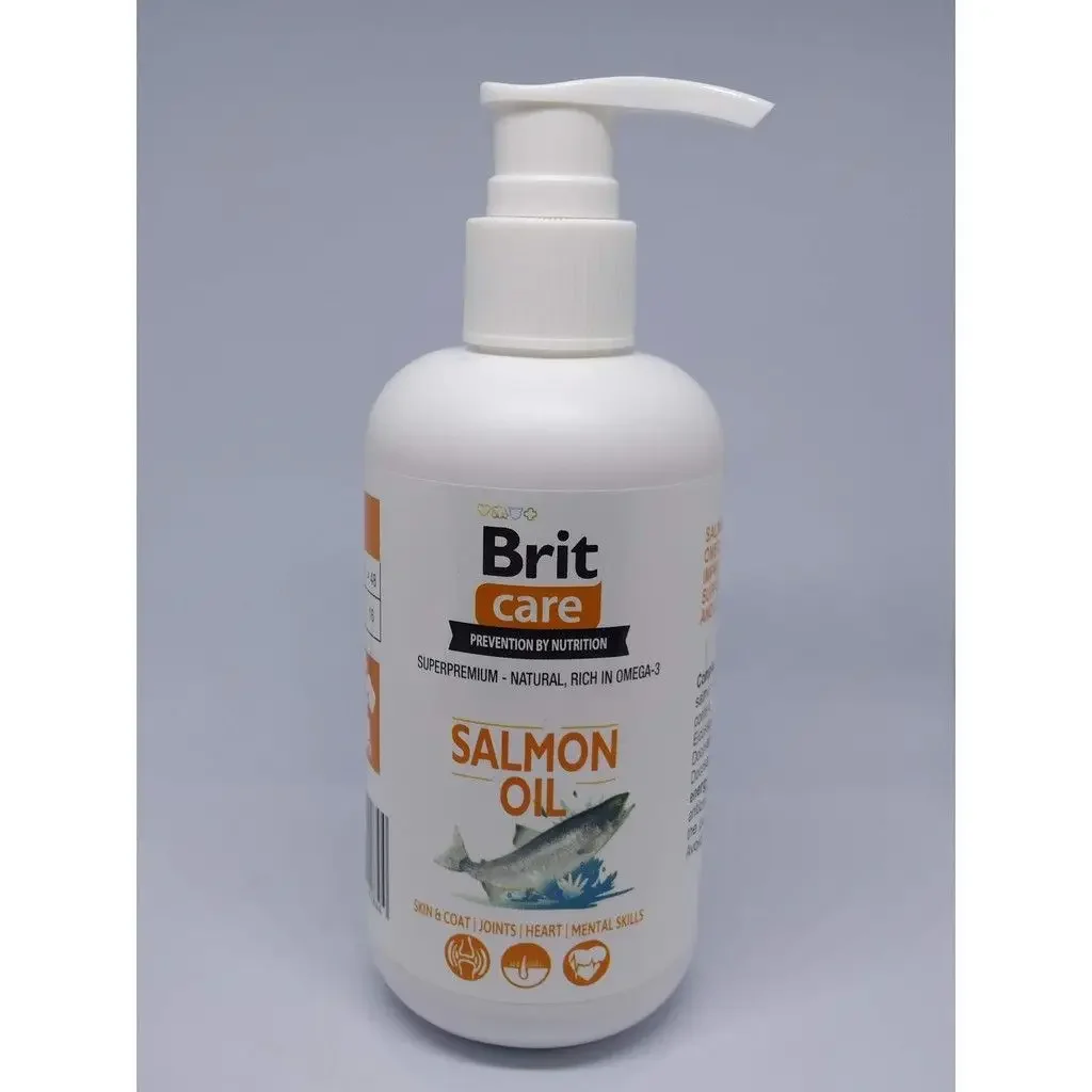 Brit Care Salmon Oil For Dogs & Cat 250ml - (Pet Supplement, Salmon Oil Supplement, Skin & Coat)