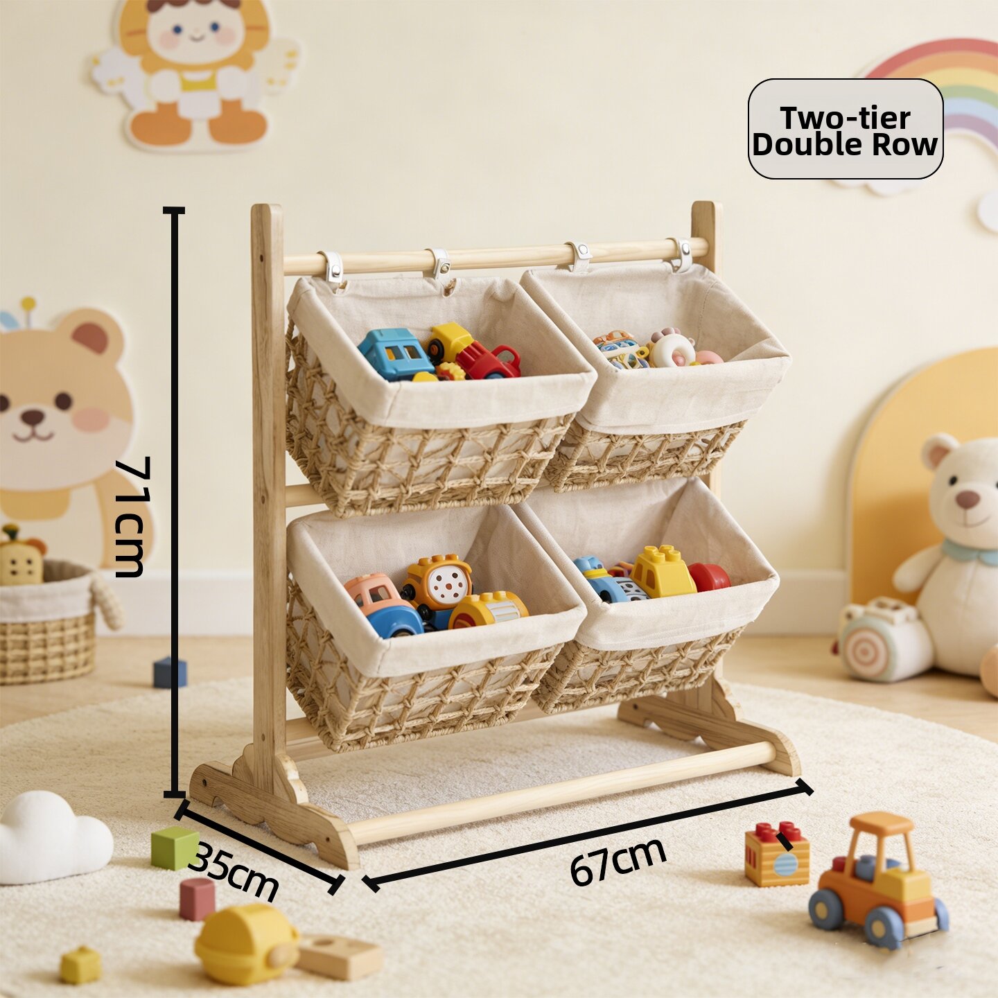 MUJIAOTOU | Floor Storage Rack for Snacks Toys and Magazines Multilevel