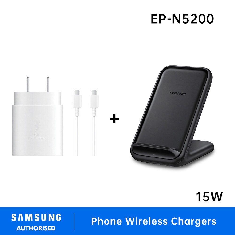 Original Samsung 15W Wireless Charger Stand Fast Qi Charge EP-N5200 For Samsung Galaxy S24 S23 S22 S21 S20 Note20 Flip6 And More