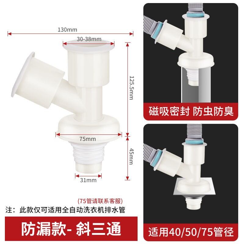 Washing Machine DrainPipe Deodorizing Filter ThreeWay Basin