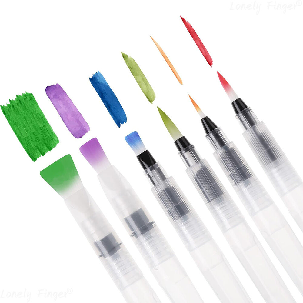 6Pcs Water Brush Pen SetWatercolor Paint Pen Water Drawing Pens with Artists Paintbrushes Set for Painting Marke