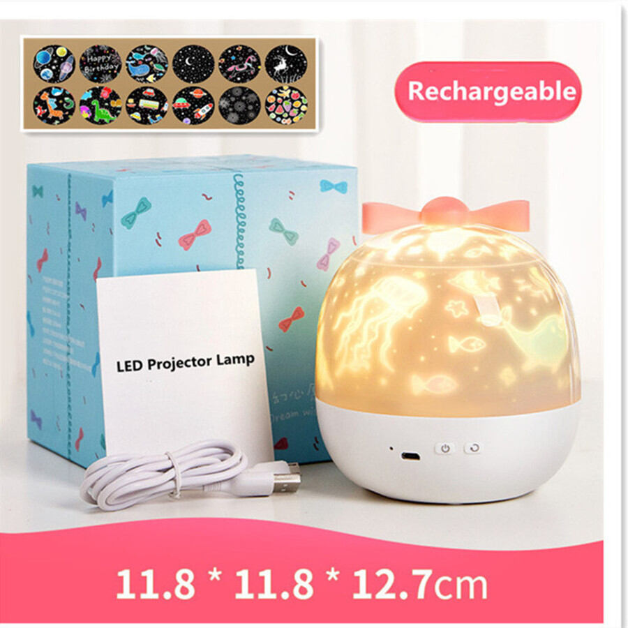 Starry Sky Projector Planetarium Lamp Romantic Room Ceiling Project Lamp for Kids Bedroom Decor Valentines Day Gift 12 Films