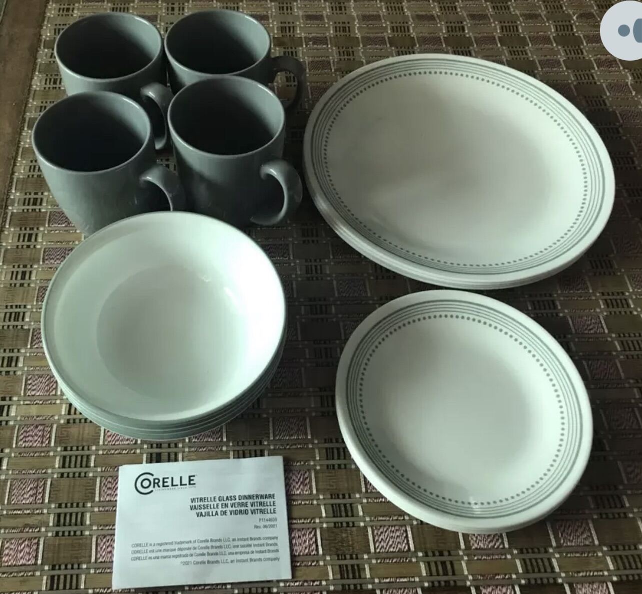 Corelle Mystic Grey 16pcs Dinnerware Set Livingware Dinner Serve Set