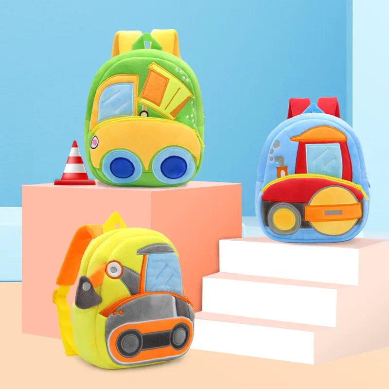 Baby 'S School Bag Engineering Vehicle Backpack Toy Kindergarten Boy Cute Car Baby Small Bag Children Backpack