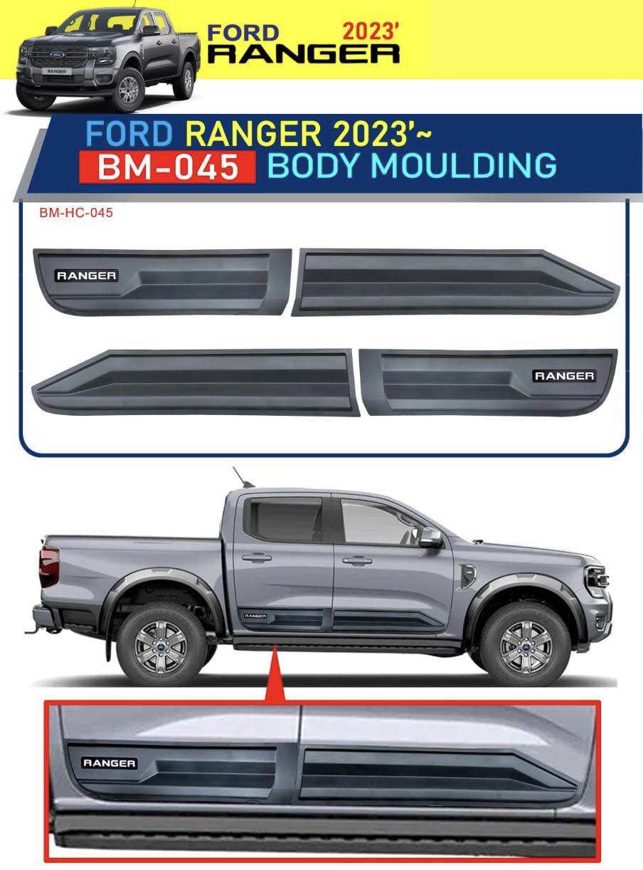For Ford RANGER T9 2022 2023 2024 ABS Matte Chrome Rearview Mirrors Shell  Cover Trim Decoration Sticker Car Styling Accessories - AliExpress