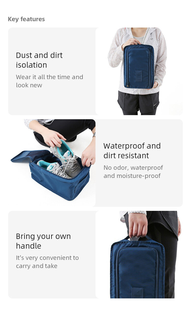 Waterproof Folding Shoe Pouch, Travel Shoe Organizer Bag_voghion.com
