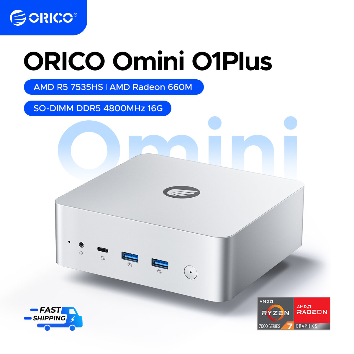 ORICO Omini Mini PC All in One Desktop II AMD R5 7535HS 16G DDR5 RAM 512G SSD PCIE4.0 WiFi6 With HDMI DP RJ45 GaN 120W Mini Computer For Office Home Teacher Giá 18,474,000 Đồng*Miễn phí vận chuyển