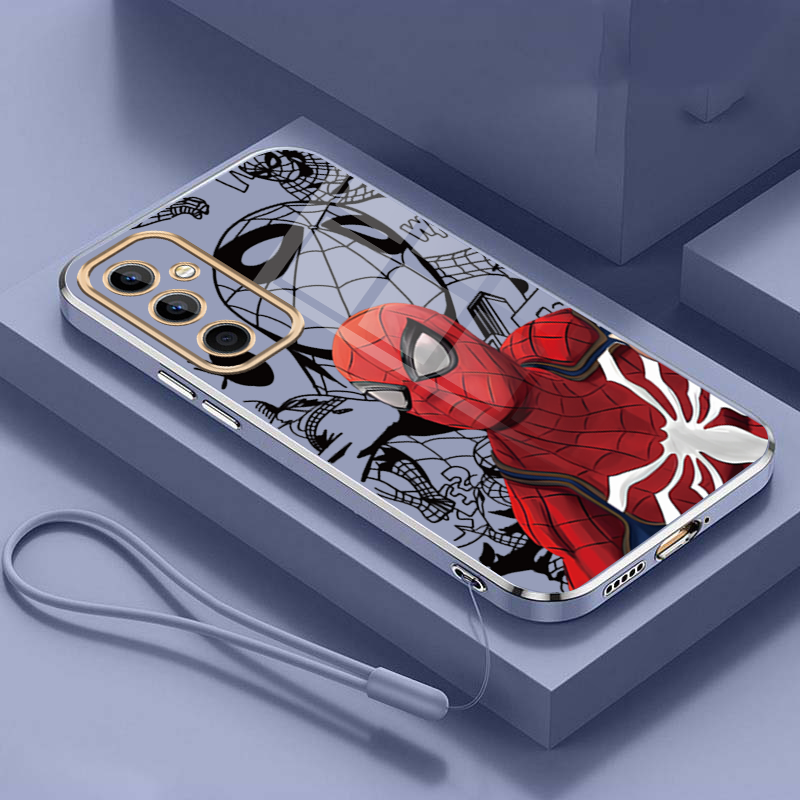 Samsung S25 FE Spider Man Marvel Glossy Plating Case Cute Simple Case Shockproof Cover. 
