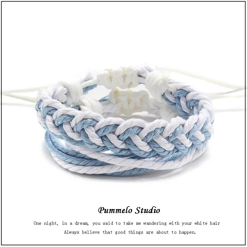 Pummelo Hand-Woven Special-Interest Design Carrying Strap Simple Cold Style Japanese Bracelet Couple Male and Female Student Ins